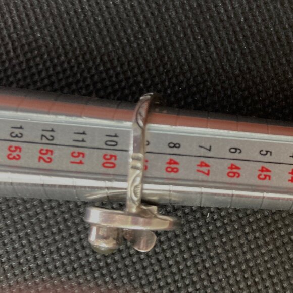 Sterling Silver 925 Pearl Infinity Ring Artisan Gray Green Pearl Sz 6 - Picture 6 of 10